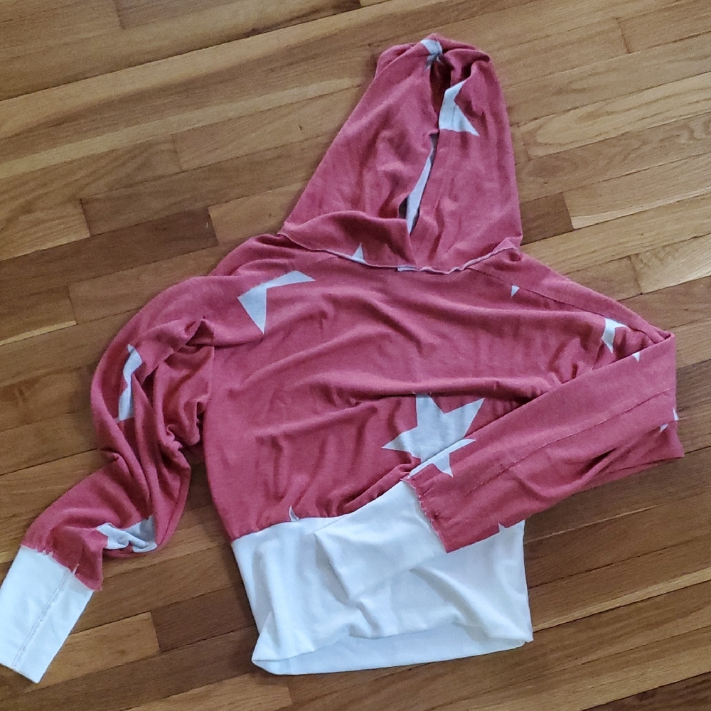 Red and White Star Hoodie